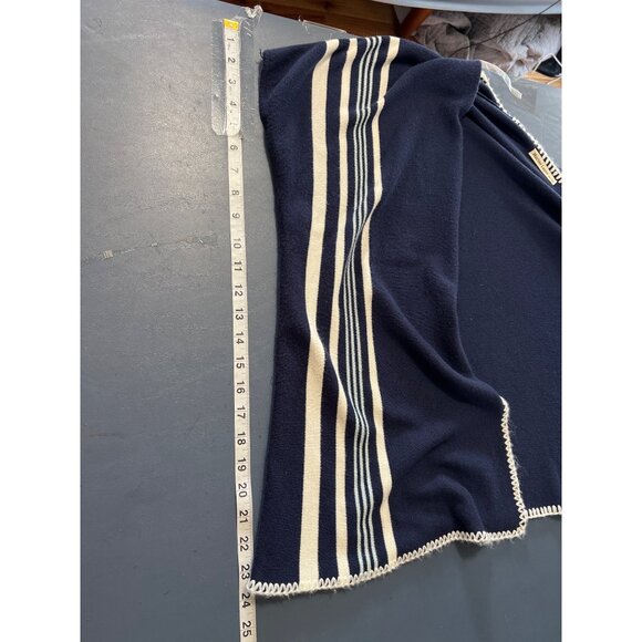 Marine Layer Navy & White Striped Open Front Knit Poncho One Size Nautical Beach - Picture 2 of 10